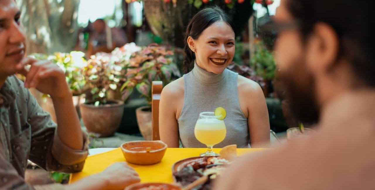 people eating at a Mexican restaurant