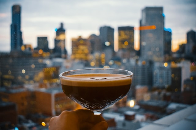 person holding espresso martini